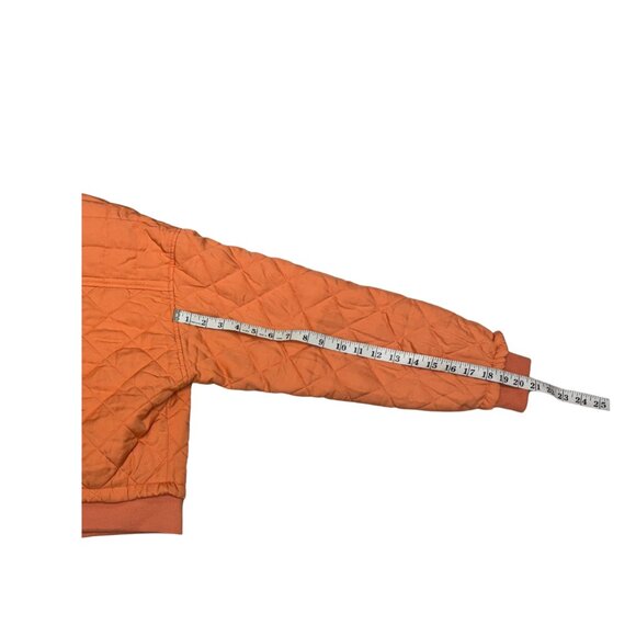 BLANK NYC Quilted Puffer Sunset Orange Y2K Bomber Pastel 90s Winter Jacket - Picture 5 of 8